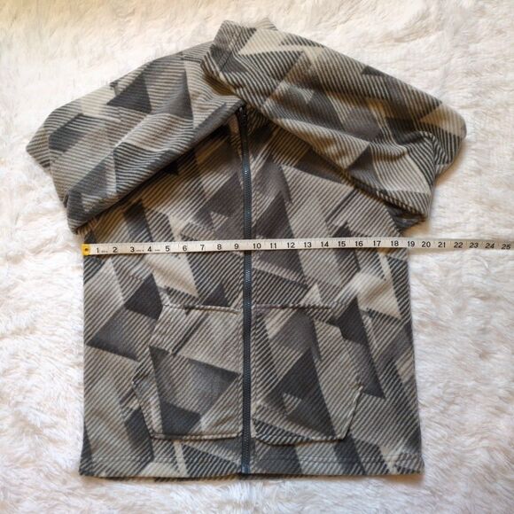 Eddie Bauer Kids Lone Peak Gray White Fleece Jacket Boys Large 14/16 Geometric - Picture 8 of 9